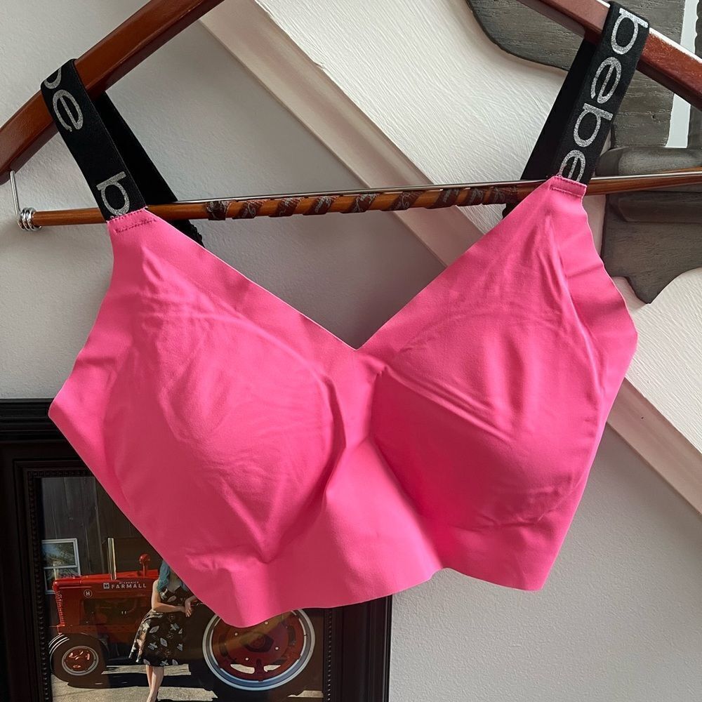 Bebe Pink Padded Sports Bralette sz 1X EUC